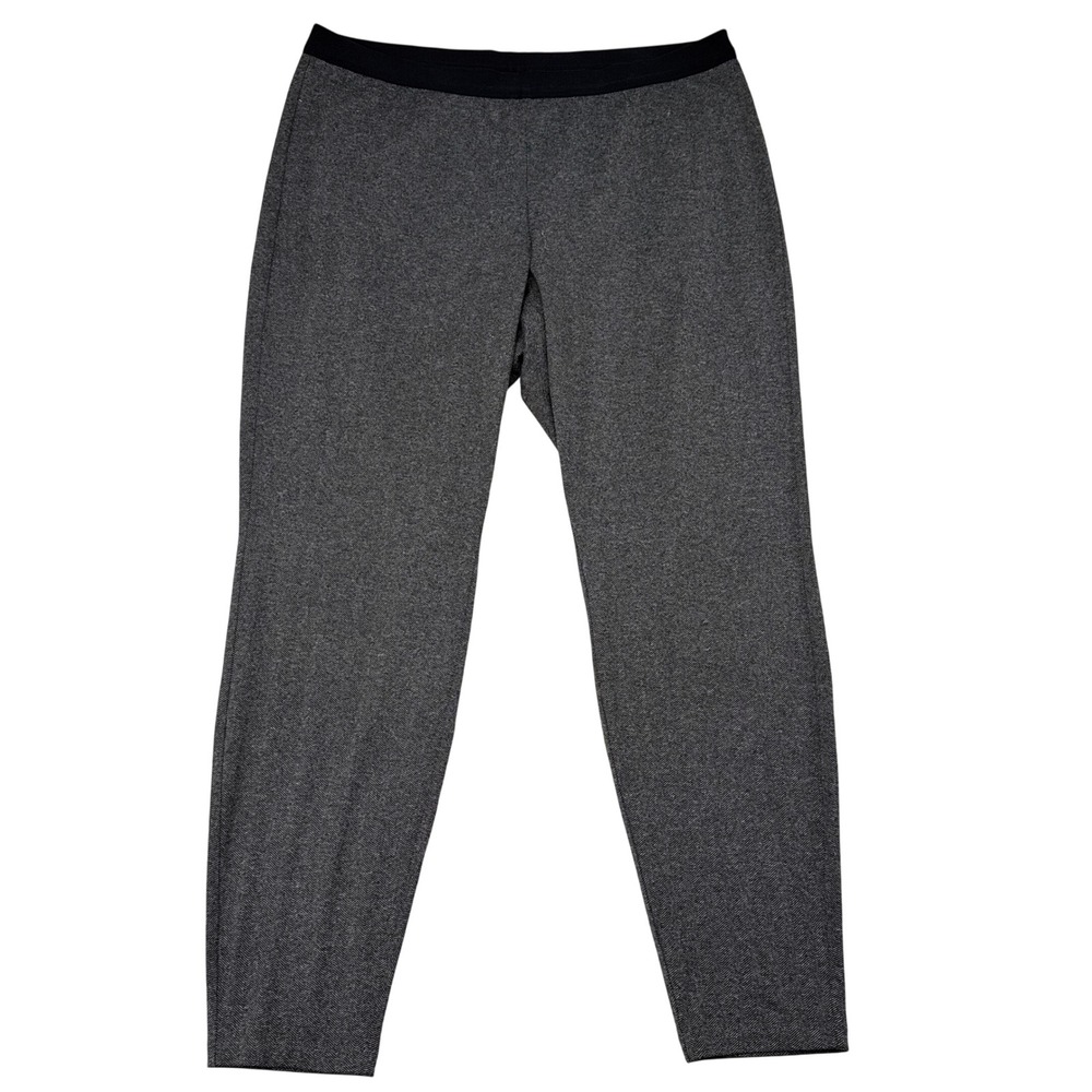 Eileen Fisher Heather Gray Leggings with Black Waistband